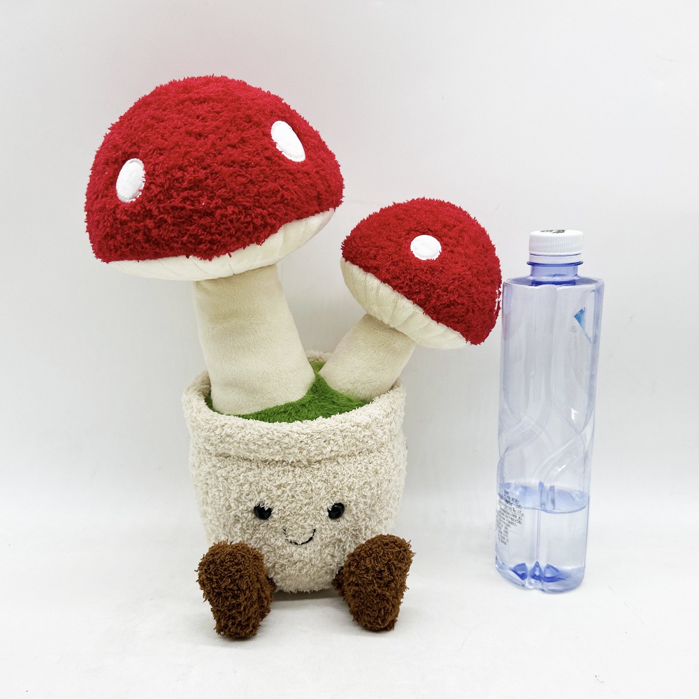 30cm Mushroom Plush Toy with Smiling Pot Soft Stuffed Plant Doll for Home Decor and Gifts 14