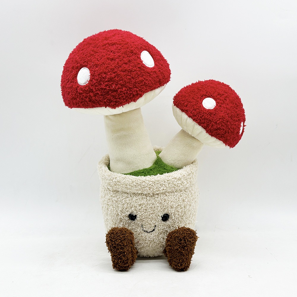 30cm Mushroom Plush Toy with Smiling Pot Soft Stuffed Plant Doll for Home Decor and Gifts 17