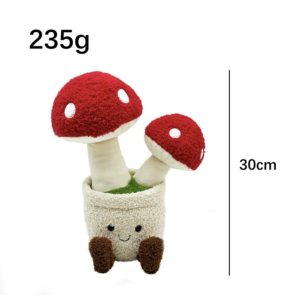 30cm Mushroom Plush Toy with Smiling Pot Soft Stuffed Plant Doll for Home Decor and Gifts 18