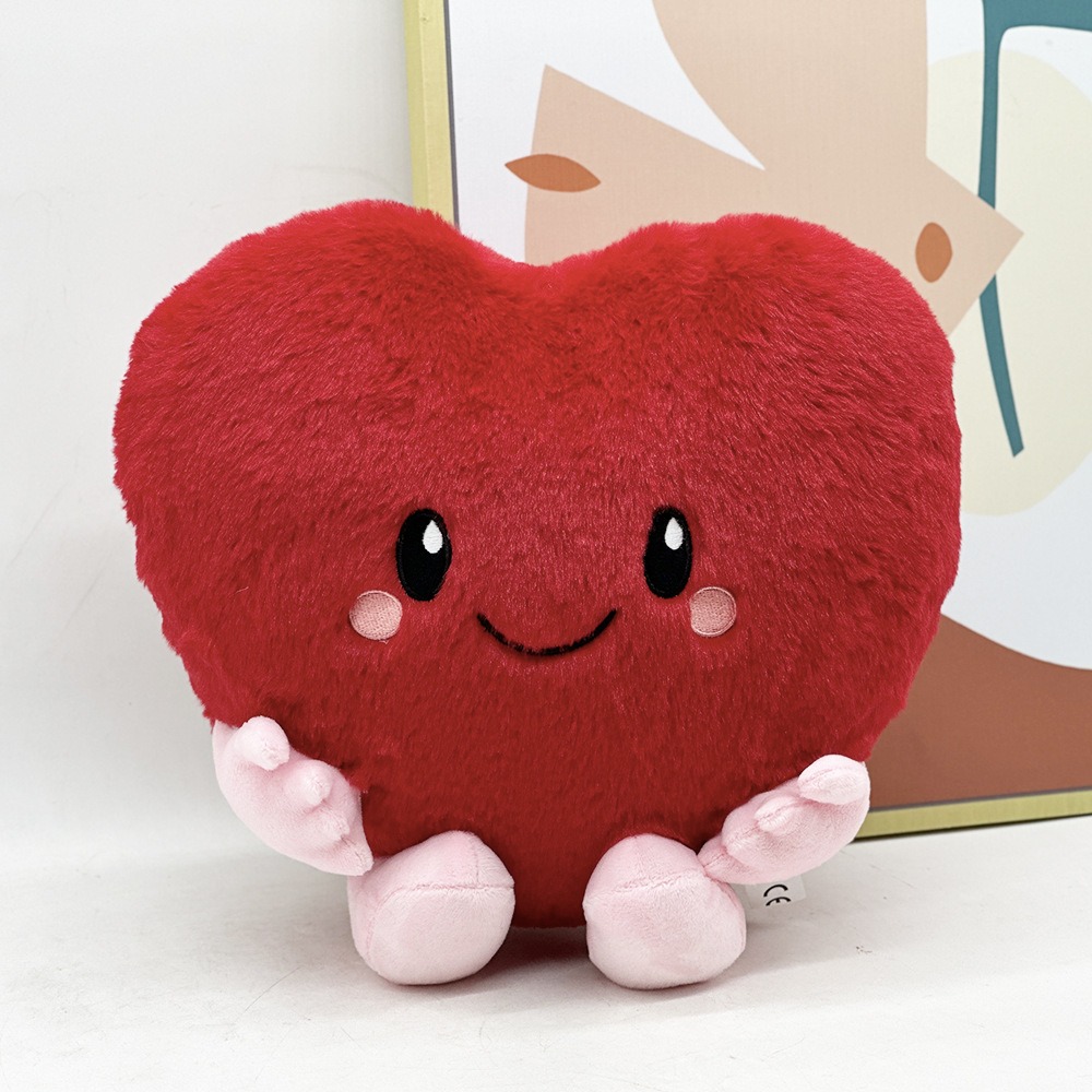 Wholesale 25cm Red Heart Plush Toy Wholesale Heart Toy Stuffed Soft Pillow Valentines Stuffed An for Valentine's Gift 12