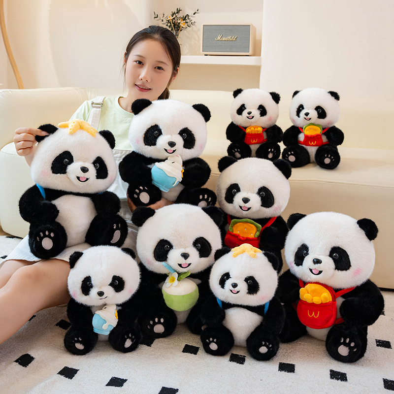 Round panda creative design plush doll, cute shape, soft and comfortable, a gift for children 11
