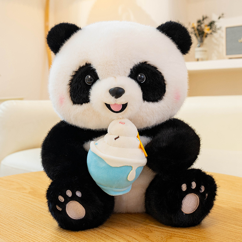 Round panda creative design plush doll, cute shape, soft and comfortable, a gift for children 14