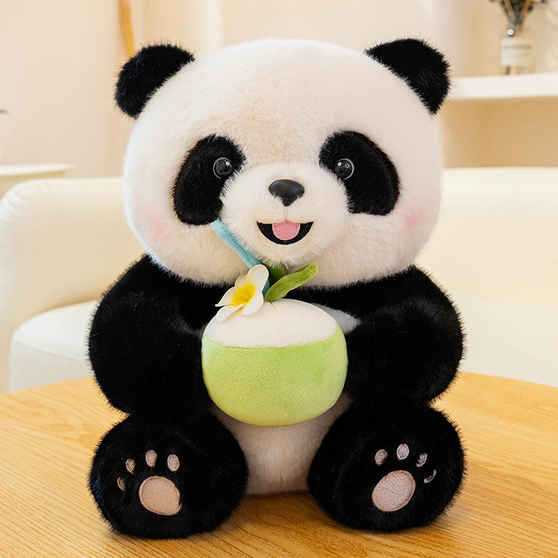 Round panda creative design plush doll, cute shape, soft and comfortable, a gift for children 13