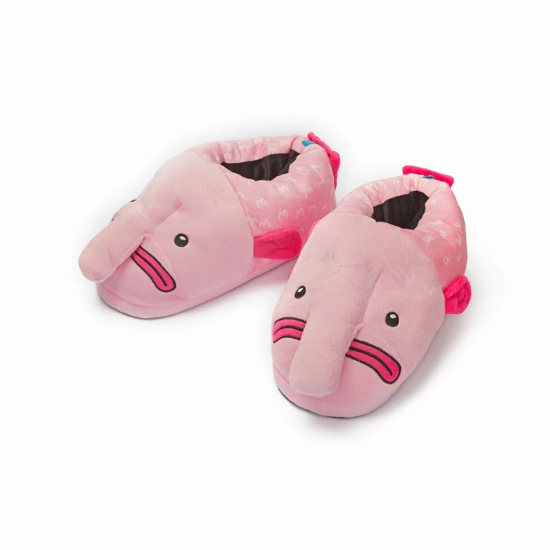 Cute Pink 25cm Blobfish Slippers Plush Slippers for Kids, Cozy Animal Shaped House Shoes 7