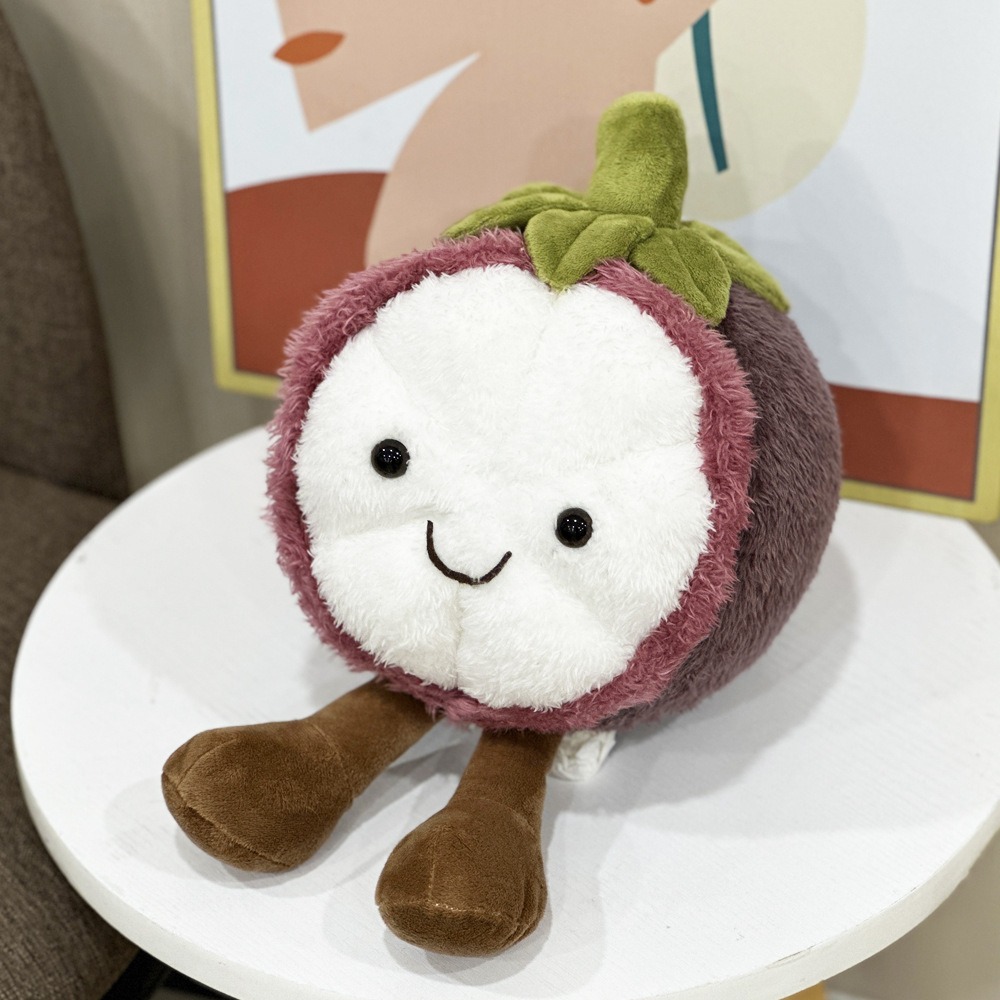 Cute Mangosteen Plush Toy 35 cm Fruit Shaped Stuffed Doll, 220g Soft Plushie 11