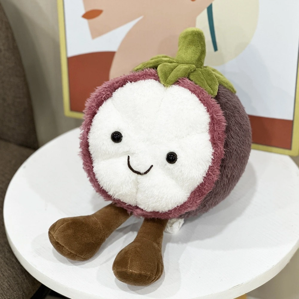 Cute Mangosteen Plush Toy 35 cm Fruit Shaped Stuffed Doll, 220g Soft Plushie 1
