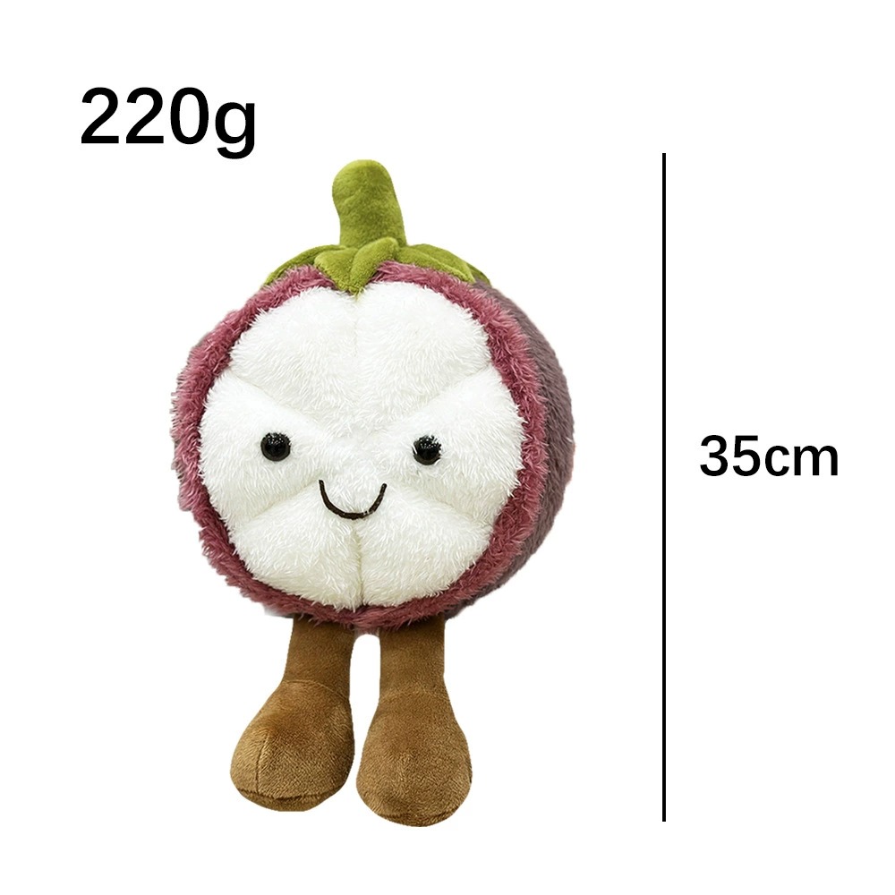 Cute Mangosteen Plush Toy 35 cm Fruit Shaped Stuffed Doll, 220g Soft Plushie 18