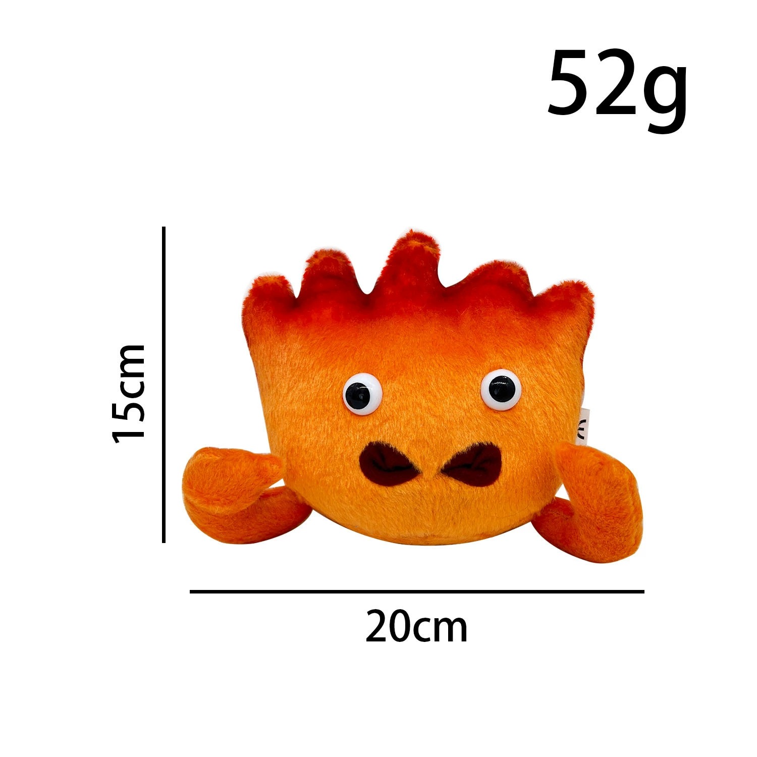 Flame Crab Plush Toy 20cm Funny Cartoon Soft Stuffed Doll Lightweight Mini Pillow for Kids and Gifts 10