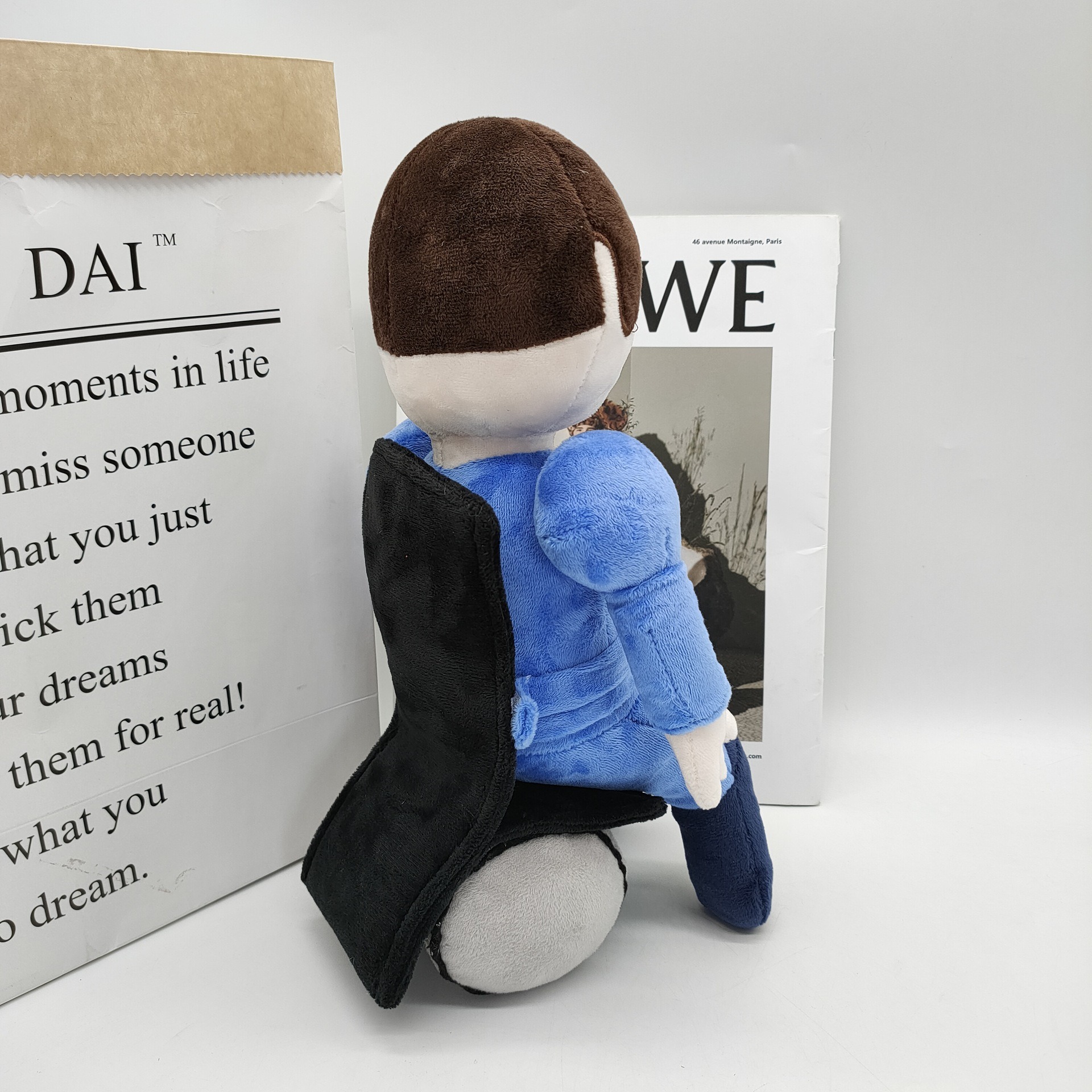 30cm Blue Dave And Bambi Plush Funny Meme Plush Toy Blue Suit Character with Microphone Soft Stuffed Doll for Fans 13