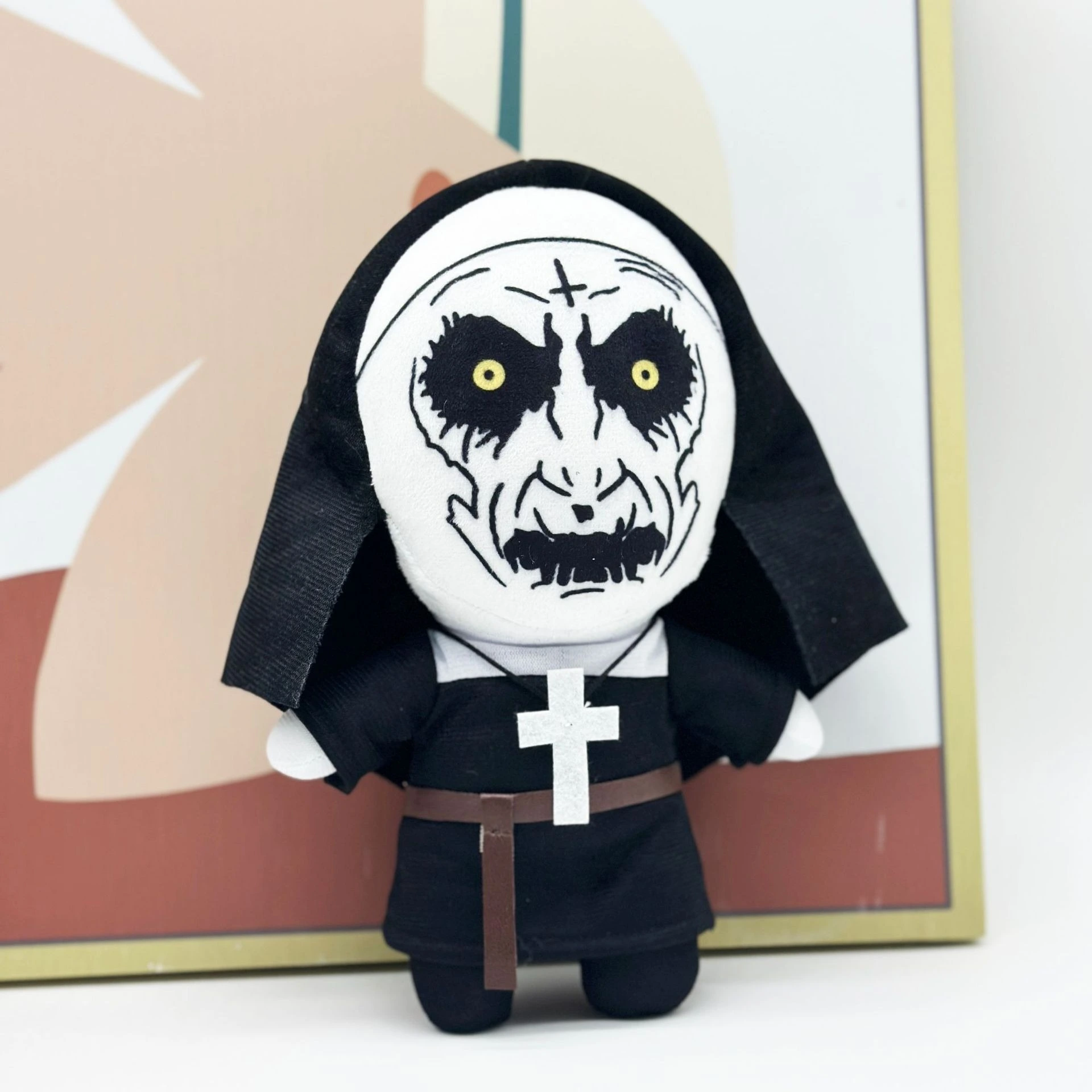 23cm The Nun Plush  Horror Nun Plush Doll  – Scary Gothic Stuffed Toy with Cross, Halloween Collectible Figure 1