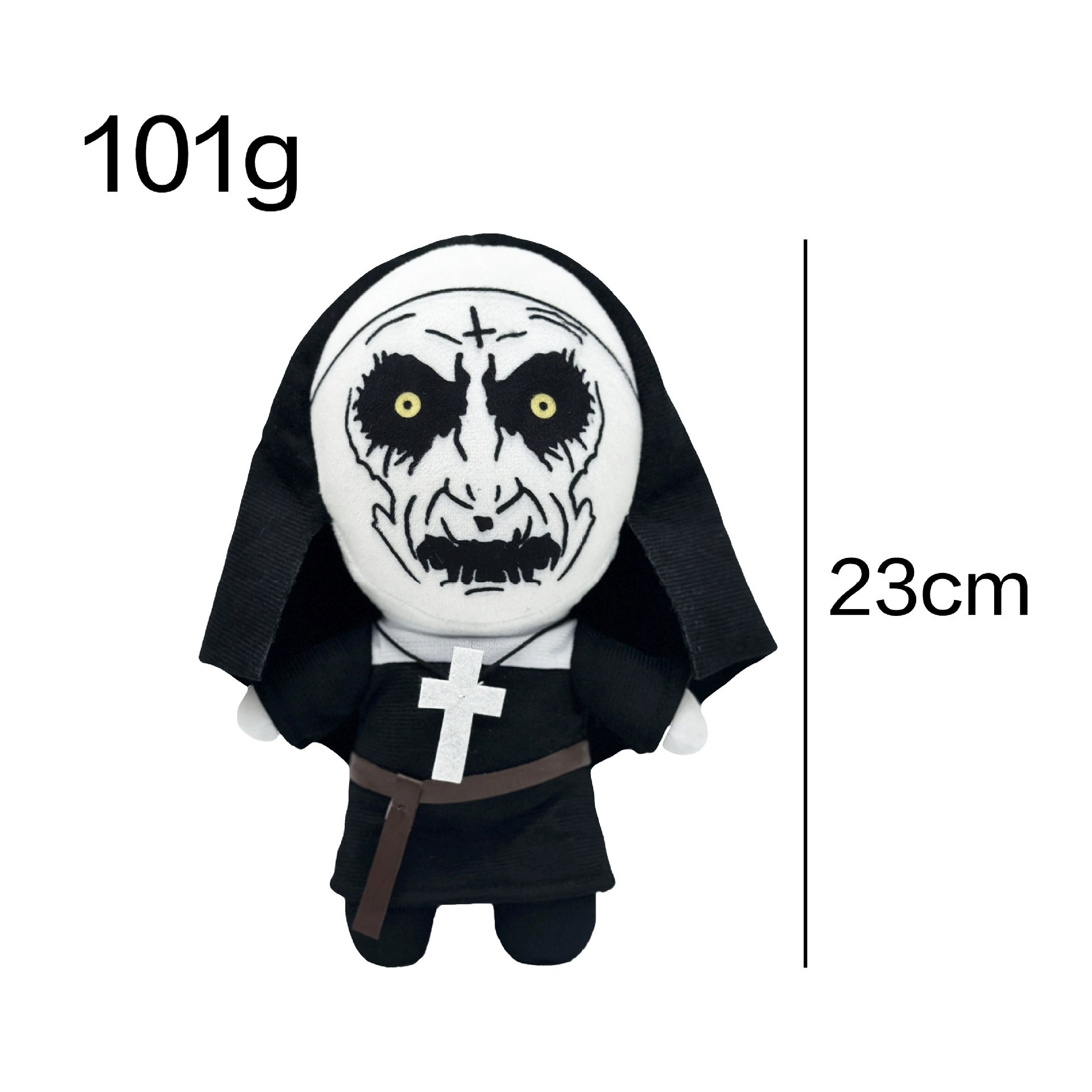 23cm The Nun Plush  Horror Nun Plush Doll  – Scary Gothic Stuffed Toy with Cross, Halloween Collectible Figure 21