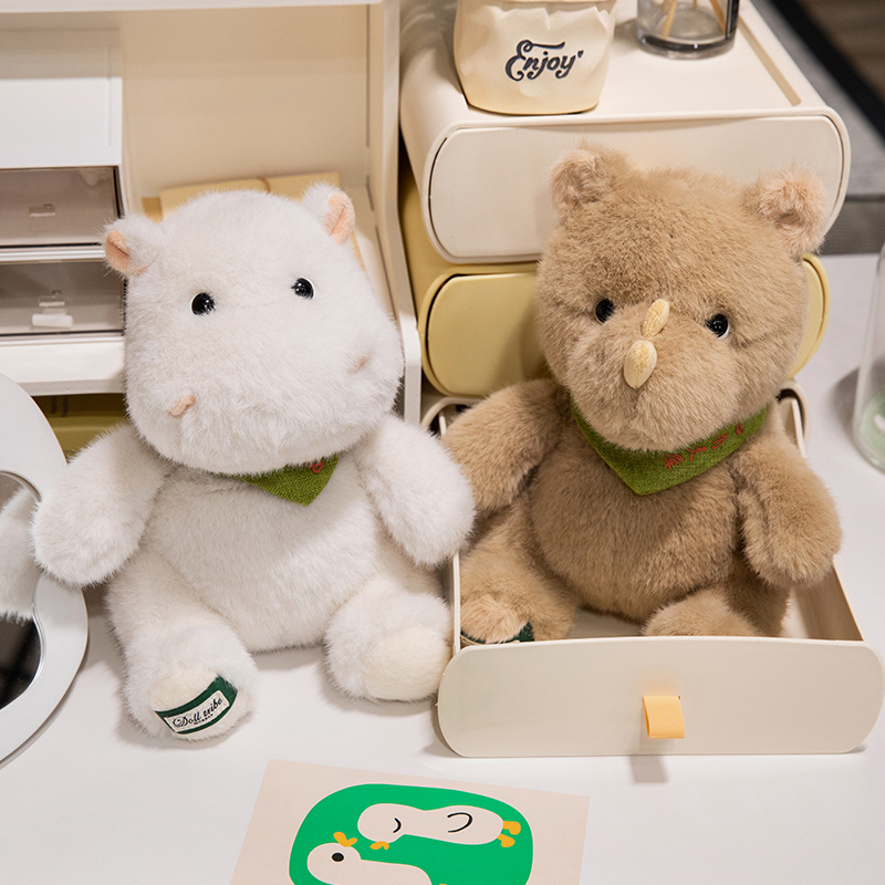 Hippopotamus Rhinoceros Plush Doll Simulation Animal Design Cute and Soft Child Gift 14