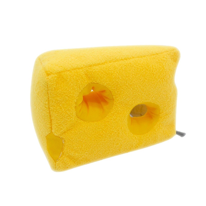 17*13cm Cheese Wedge Plush Toy with Removable Mice – Interactive Soft Stuffed Toy for Kids and Pet Play 15