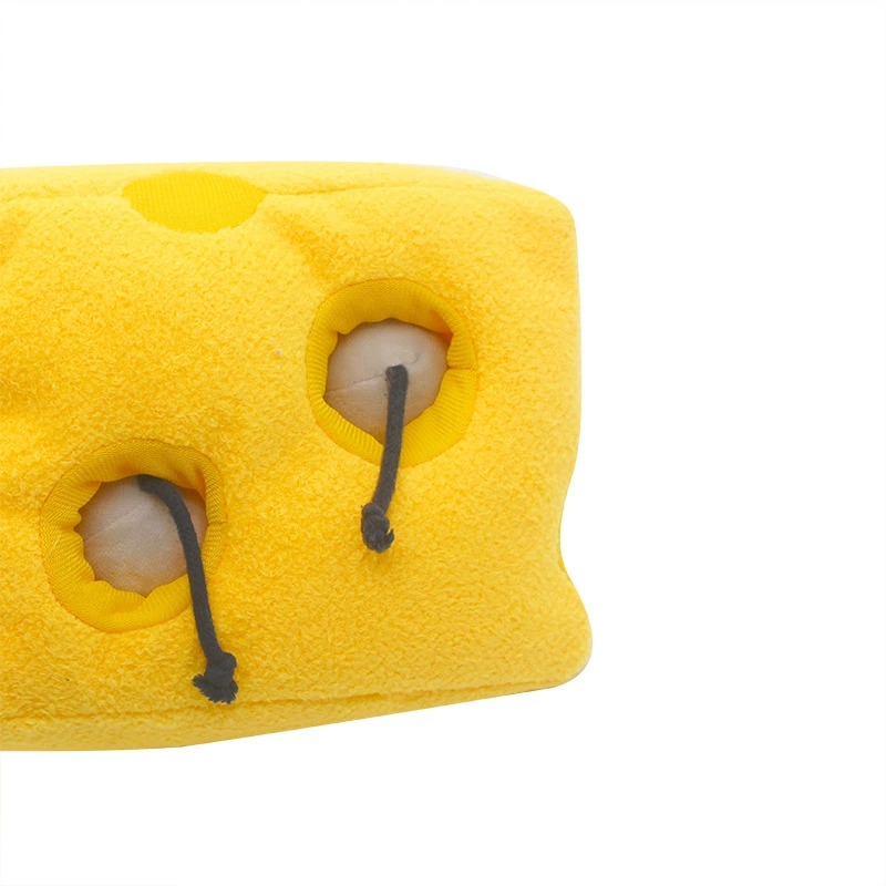 17*13cm Cheese Wedge Plush Toy with Removable Mice – Interactive Soft Stuffed Toy for Kids and Pet Play 12