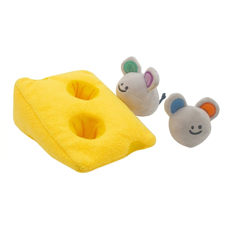 17*13cm Cheese Wedge Plush Toy with Removable Mice – Interactive Soft Stuffed Toy for Kids and Pet Play 10