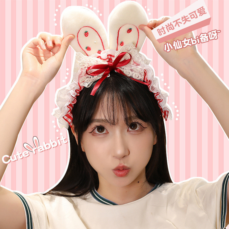 Cute hair hoop with a girlish heart, adorable shape, plush accessory, a gift for kids, stylish and versatile 15