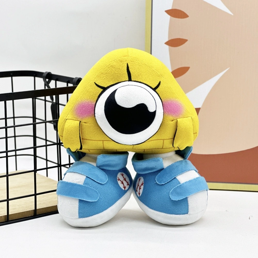 22cm Triangle One-Eyed Monster Plush Toy – Cute Cartoon Alien Doll with Sneakers, Soft Stuffed Gift for Kids 1
