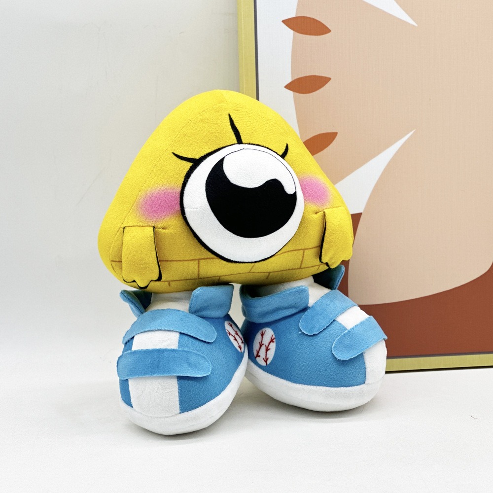22cm Triangle One-Eyed Monster Plush Toy – Cute Cartoon Alien Doll with Sneakers, Soft Stuffed Gift for Kids 15