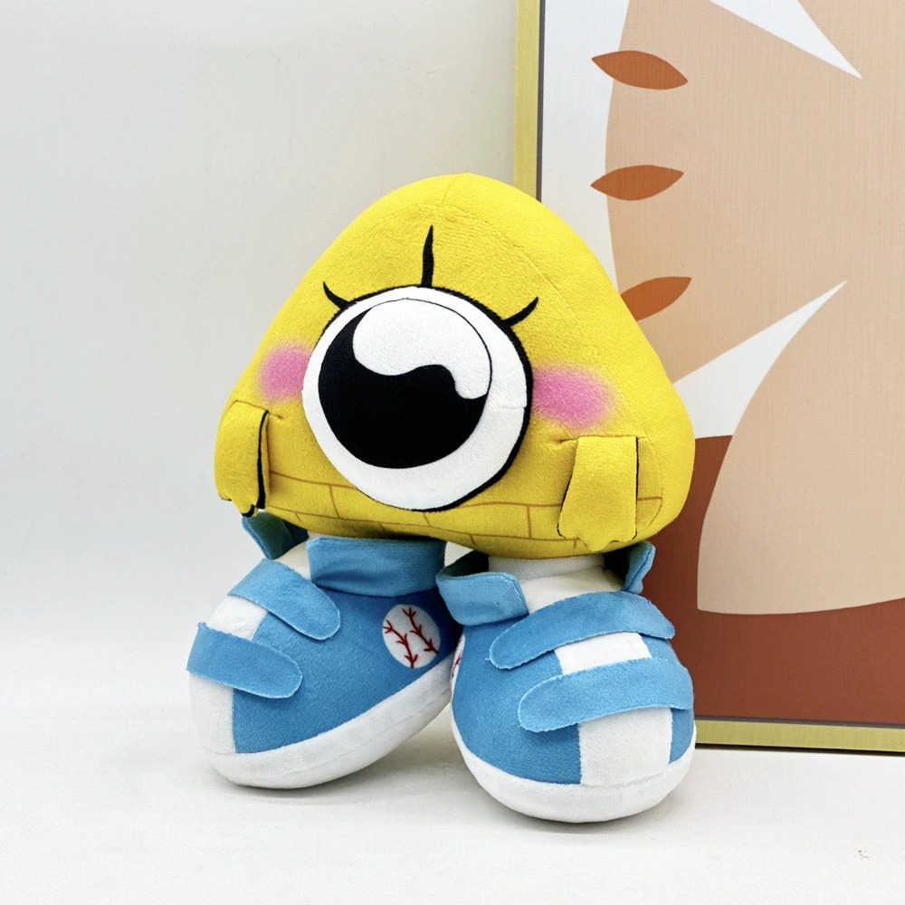 22cm Triangle One-Eyed Monster Plush Toy – Cute Cartoon Alien Doll with Sneakers, Soft Stuffed Gift for Kids 14
