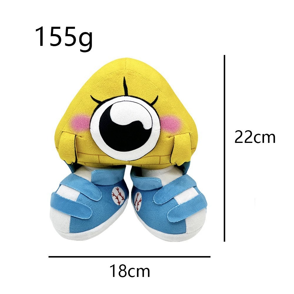 22cm Triangle One-Eyed Monster Plush Toy – Cute Cartoon Alien Doll with Sneakers, Soft Stuffed Gift for Kids 11
