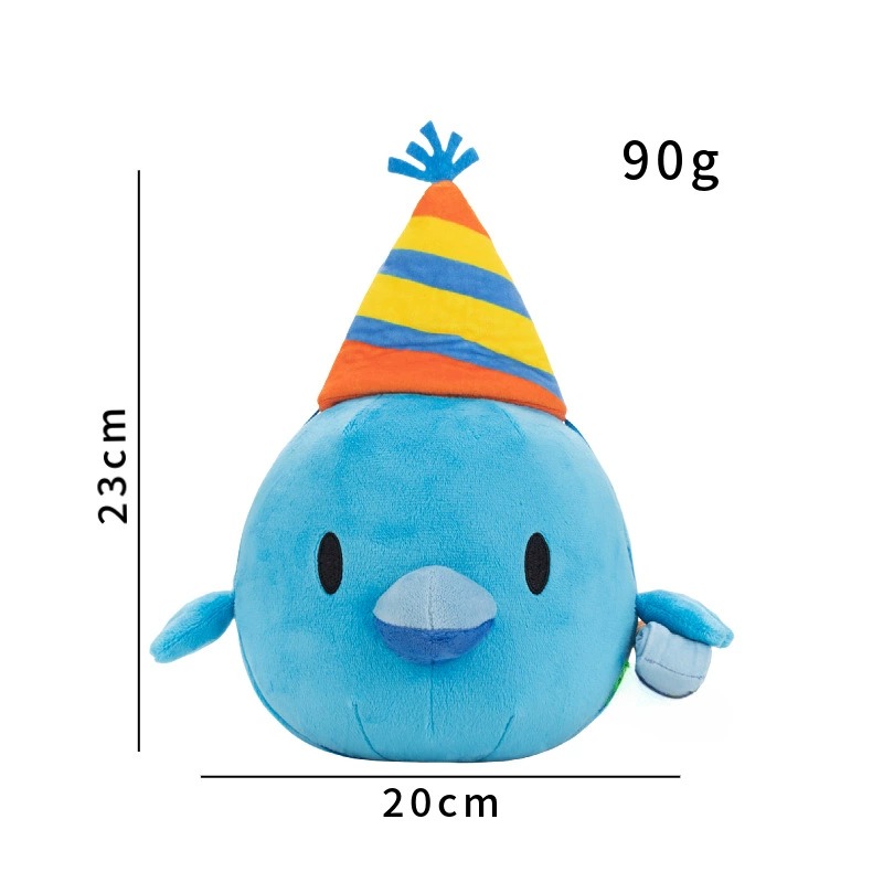 Muñeco de peluche de dibujos animados de Anime azul de 20 cm para fiestas, suave y cómodo, regalo de cumpleaños para niños. 14