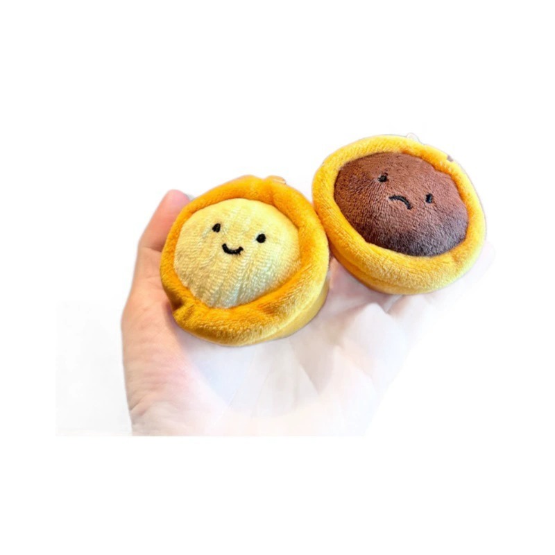 Wholesale Cheap Cute Cartoon 6cm ​Dessert Baking Plush Toy Chocolate Tart Egg Tart Plush Keychain Doll Pendant for  Gift 9
