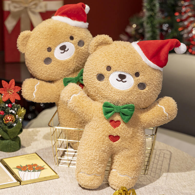 40cm Christmas Gingerbread Plushie Teddy Bear Plush Toy Pillow Home Decor Stuffed Animal Toy Cute Christmas Gifts 10