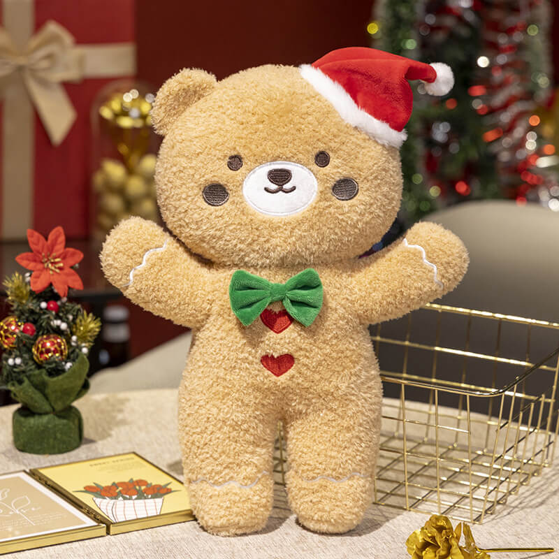 40cm Christmas Gingerbread Plushie Teddy Bear Plush Toy Pillow Home Decor Stuffed Animal Toy Cute Christmas Gifts 13