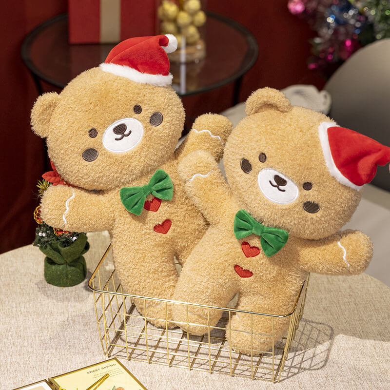 40cm Christmas Gingerbread Plushie Teddy Bear Plush Toy Pillow Home Decor Stuffed Animal Toy Cute Christmas Gifts 11