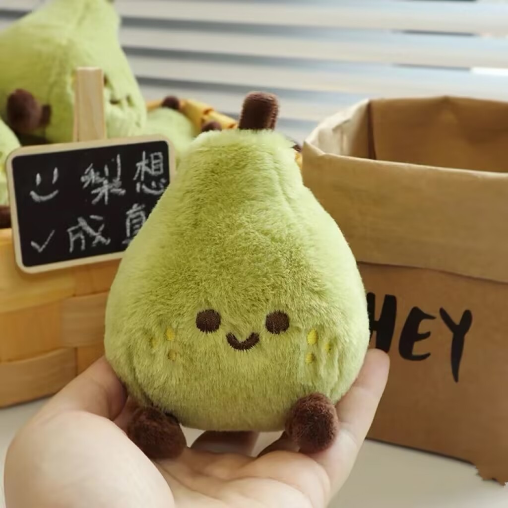 Cute Little Pear Plush Doll Book Bag Charms Soft Pear Plushie Keyring Kawaii  Accessory for School & Travel 11