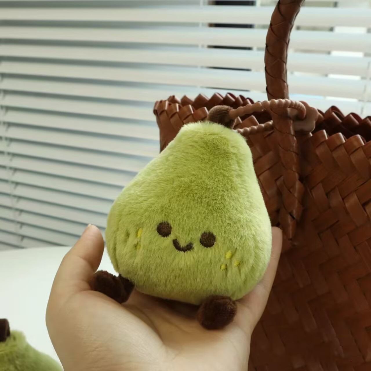 Cute Little Pear Plush Doll Book Bag Charms Soft Pear Plushie Keyring Kawaii  Accessory for School & Travel 9