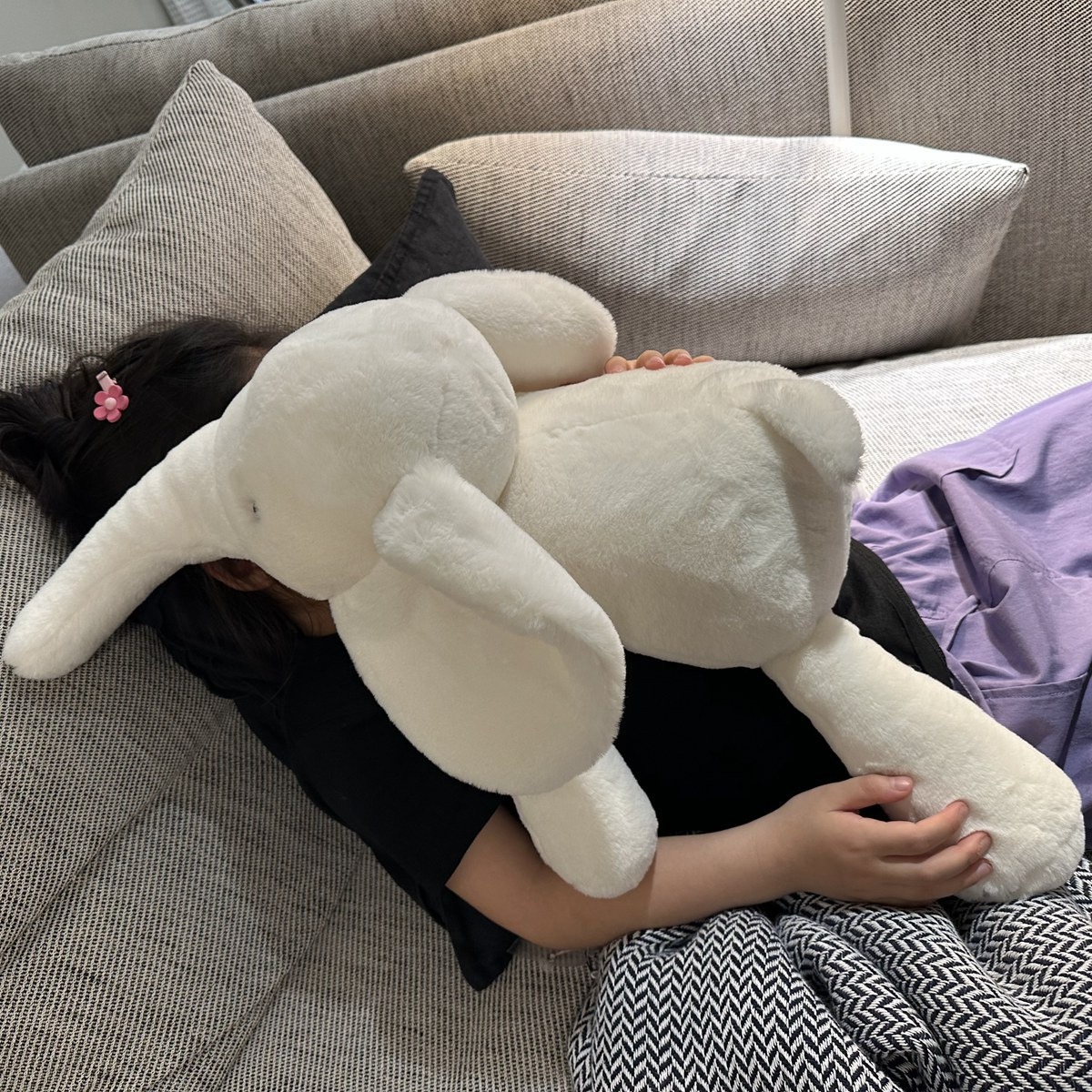 Wholesale Dropshipping Giant Plush Elephant Pillow Gray and White Baby Soft Elephant Plush Toys Cute Stuffed Animal 15