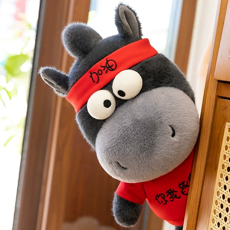 Wholesale Cute Black Pony Plush Toy Soft Stuffed Horse Doll OEM Customizable Plushie for Kids Gift 11