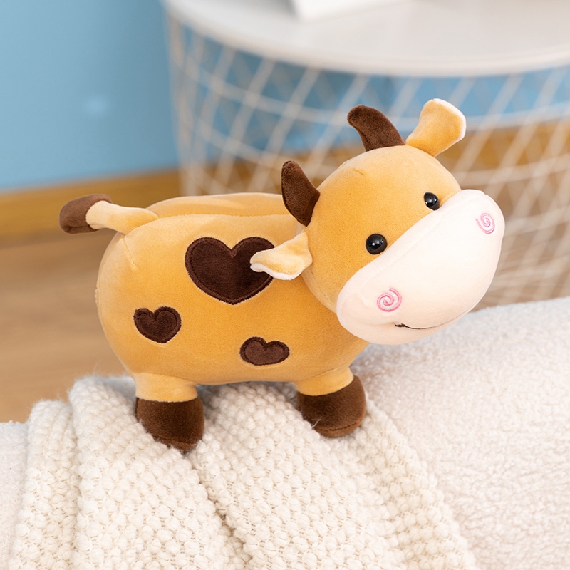 Peluche de ternero de algodón estilo fiesta con diseño creativo, forma linda, regalo de compañía para niños 11