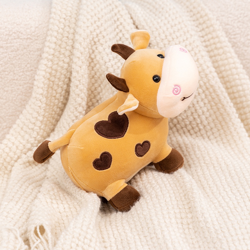 Peluche de ternero de algodón estilo fiesta con diseño creativo, forma linda, regalo de compañía para niños 15