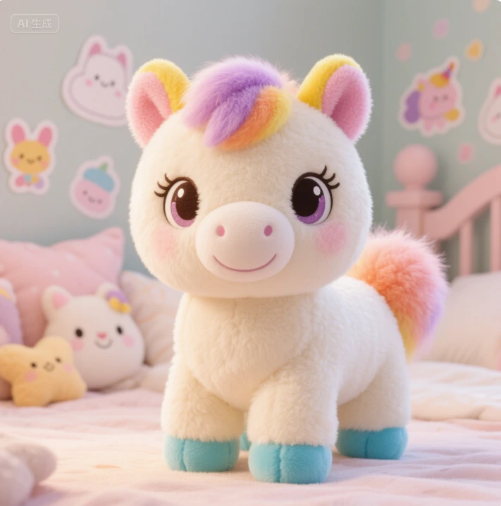 Cute Pony Children's Doll with Beautiful Meanings Plush Doll Year of the Horse Mascot can be used as a gift 1