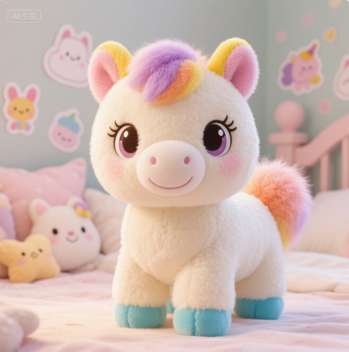 Cute Pony Children's Doll with Beautiful Meanings Plush Doll Year of the Horse Mascot can be used as a gift 9