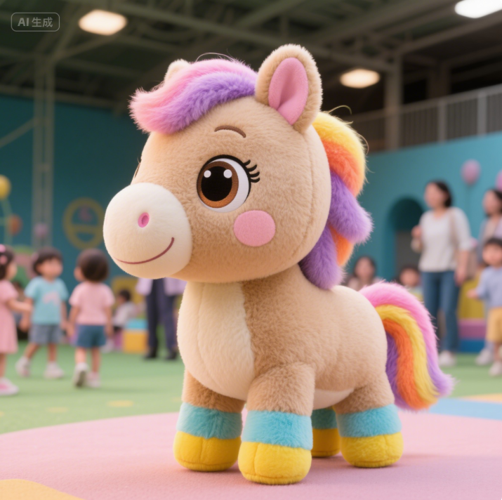 Cute Pony Children's Doll with Beautiful Meanings Plush Doll Year of the Horse Mascot can be used as a gift 12