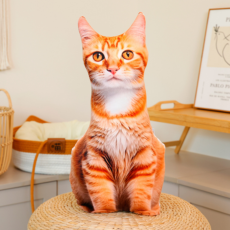 Design créatif de peluches de chats réalistes, coussins en peluche doux et confortables, adorables compagnons. 14