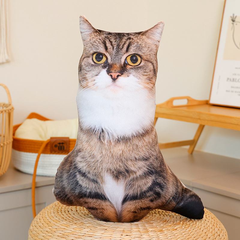 Design créatif de peluches de chats réalistes, coussins en peluche doux et confortables, adorables compagnons. 15