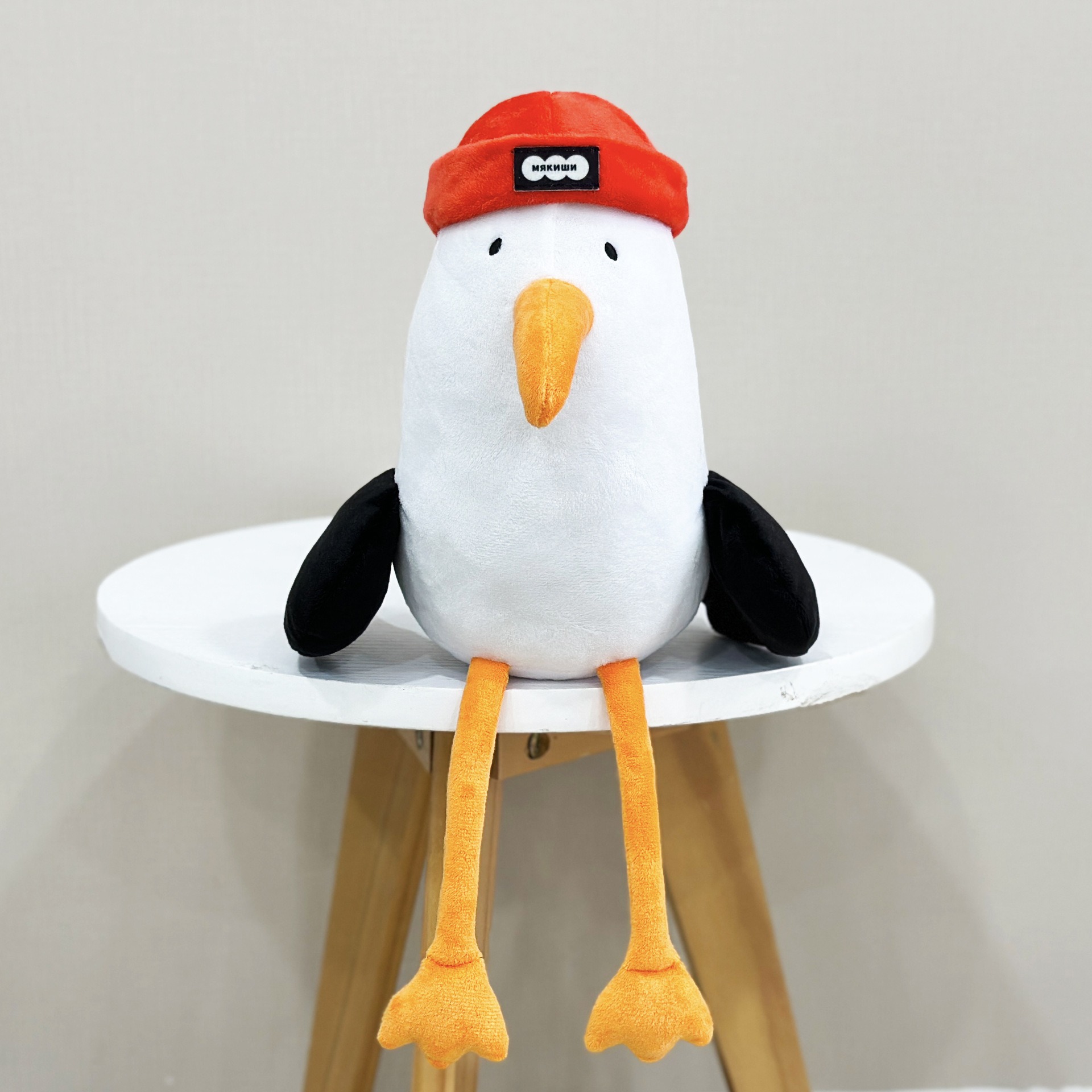 Peluche mouette mignonne de 38 cm, bonnet rouge vif, prix d'usine. 15
