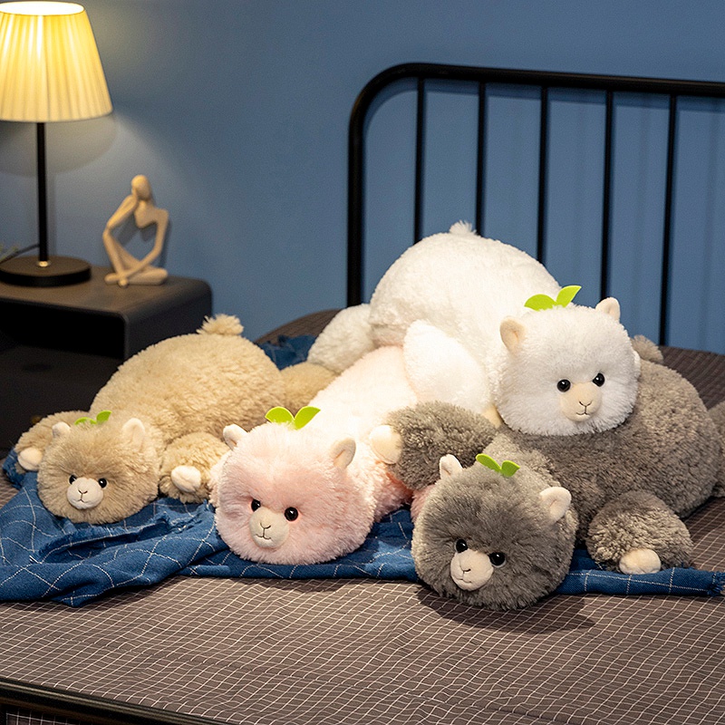 Lying posture alpaca plush toy with creative design, soft and comfortable, cute shape, children's gift 16