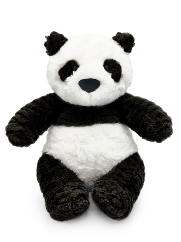 Black and white teddy bear plush toy with creative design, soft, comfortable and cute shape, children's gift 12