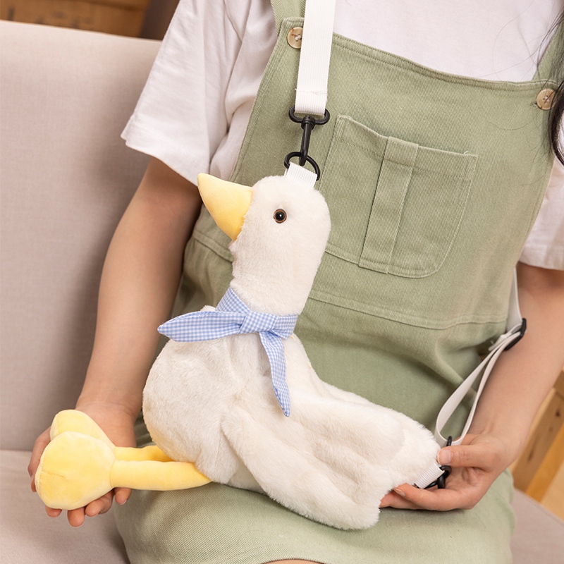 Yellow duck diagonal cross bag plush toy with creative design, soft, comfortable and cute shape, children's gift 14