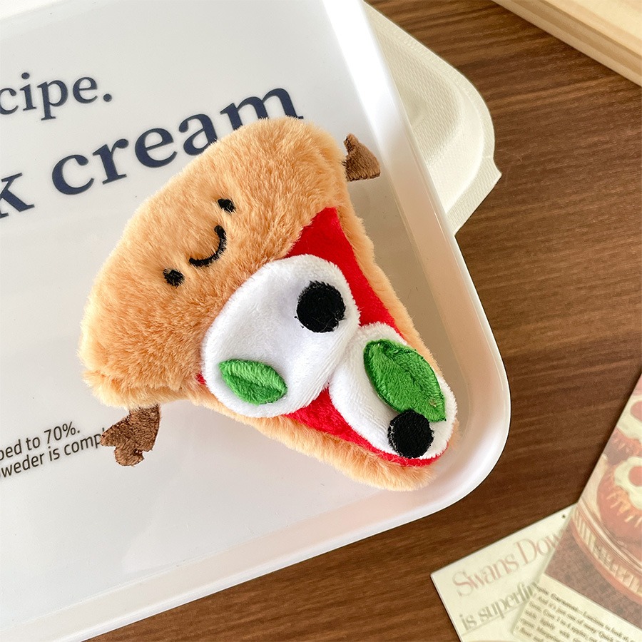 Cute Pizza Pie Plush Toy Pendant Mini Triangle Pizza Plush Doll Keychain Soft Stuffed Toys SchoolBag Pendant Keychain 16