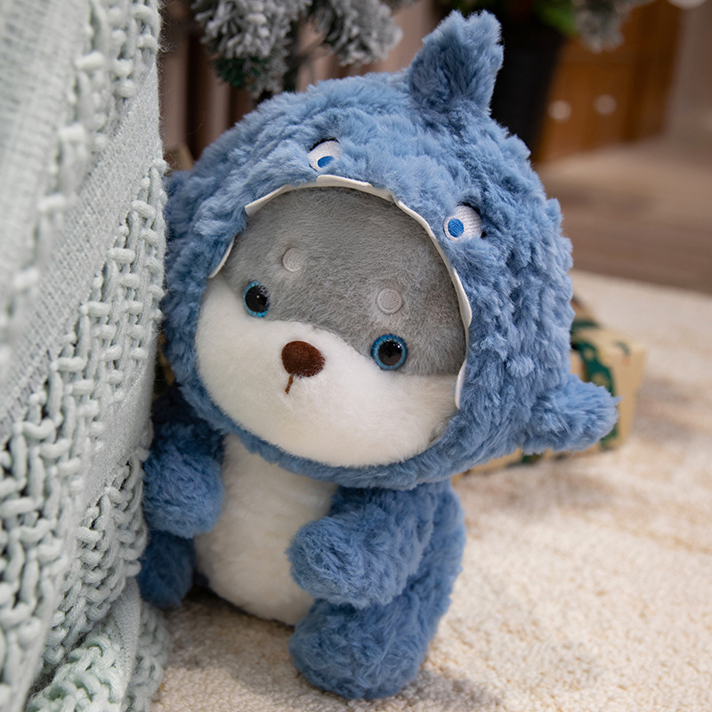 Shark puppy plush toy creative design cute shape creative design can be used as a gift for children to accompany and com 12