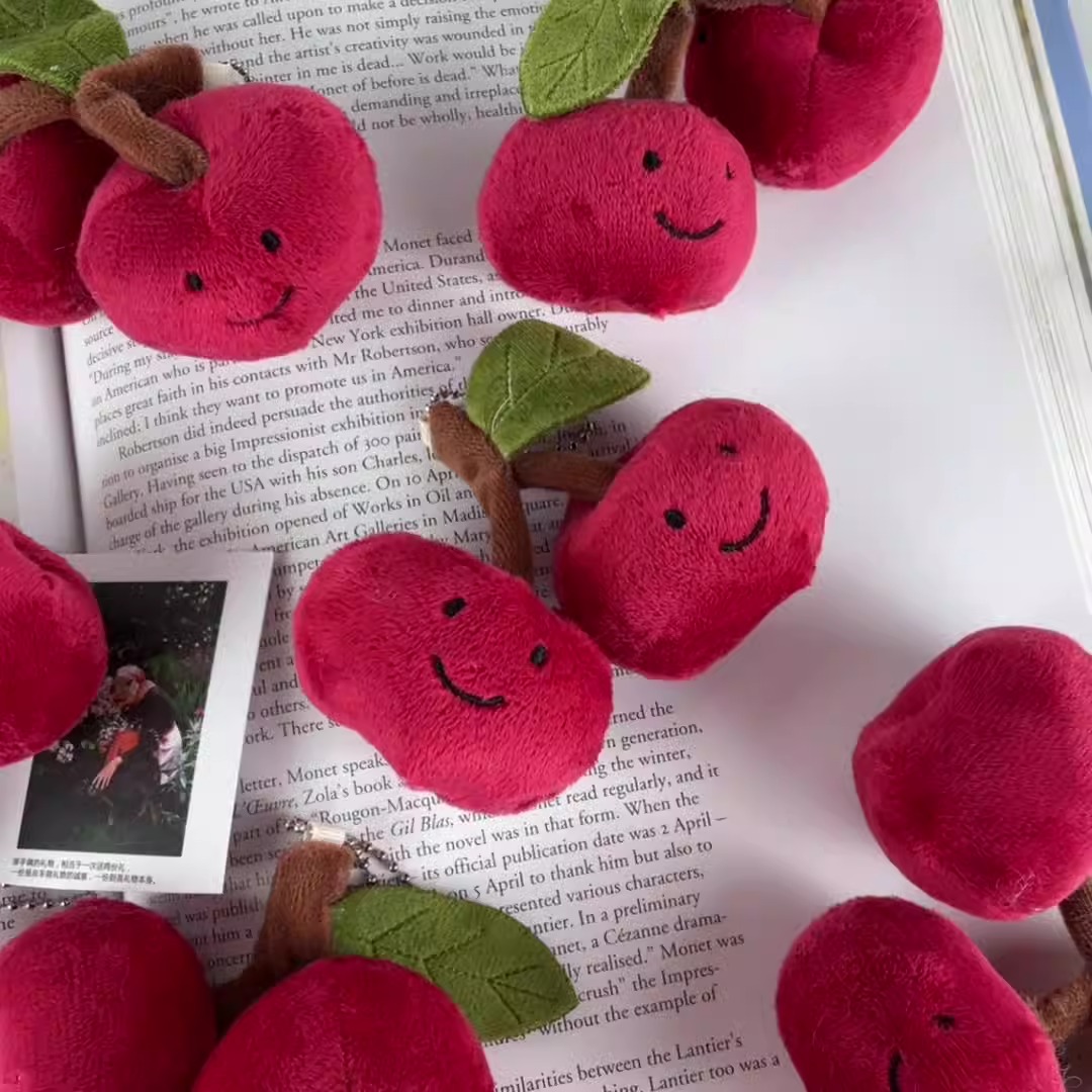 Wholesale Cute Cherry Plush Keychain Backpack Pendant Fun Simulation Fruit Couple Doll Cotton Pendant Children Gift 15