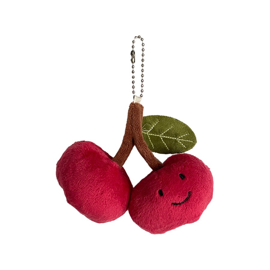 Wholesale Cute Cherry Plush Keychain Backpack Pendant Fun Simulation Fruit Couple Doll Cotton Pendant Children Gift 17