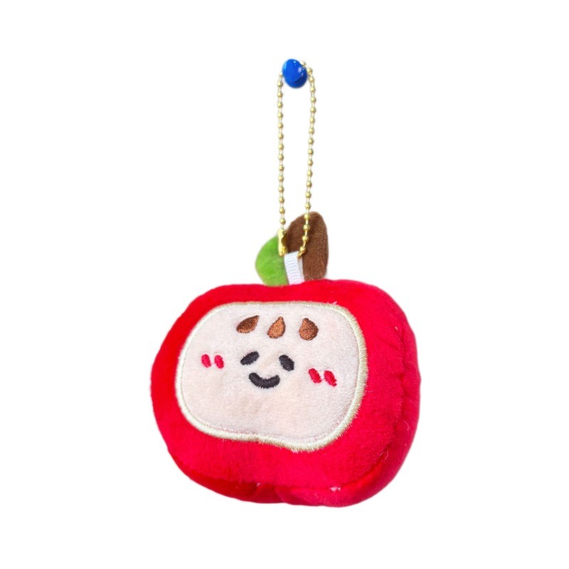 Creative Cartoon 9cm Fruit apple Plush Doll Keychain Soft Stuffed Toys Cute Expression Cheese Keychain Bag Charms 15