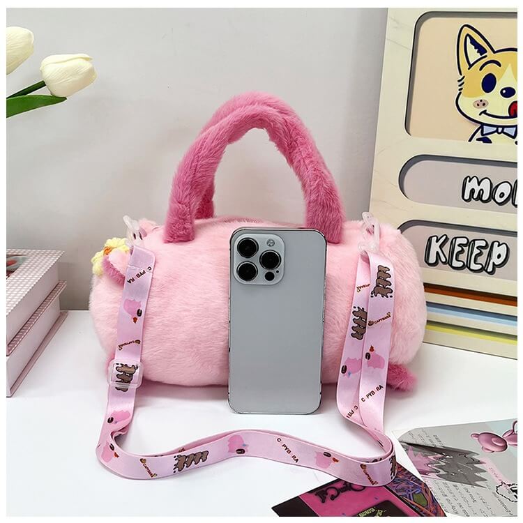 Factory Direct Sale 22CM HY2 Pink and Brown Capybara Plush Toy Hand-Held Shoulder Crossbody Bag Wholesale Panda Bags 16